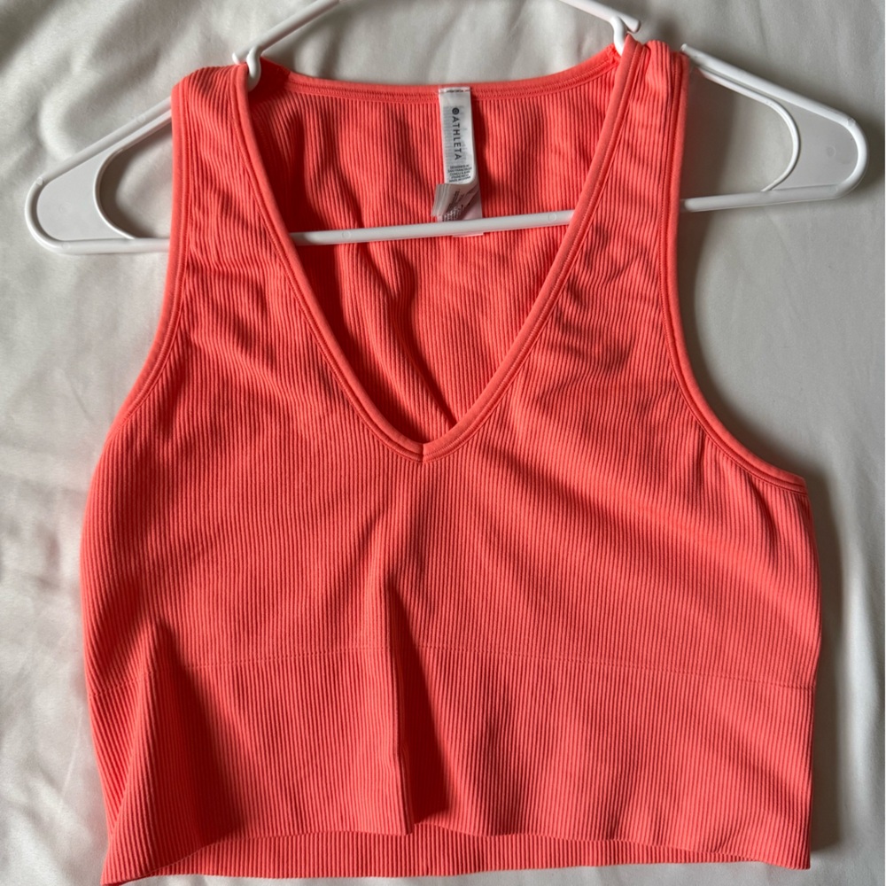 Athleta Vibrant Coral Ribbed Tank